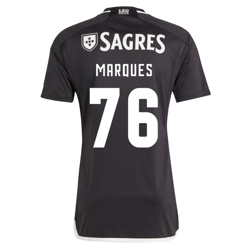 Kids Football Gustavo Marques #76 Black Away Jersey 2023/24 T-Shirt