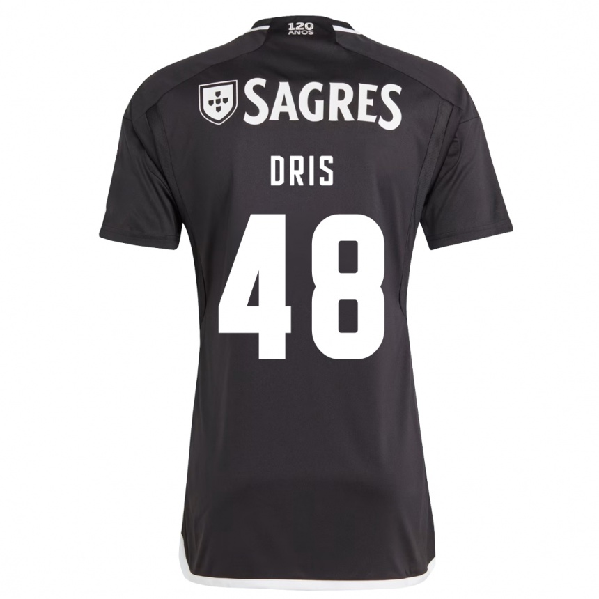 Kids Football Sofiane Dris #48 Black Away Jersey 2023/24 T-Shirt