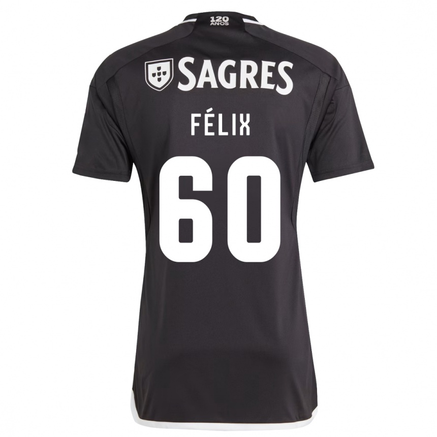 Kids Football Nuno Félix #60 Black Away Jersey 2023/24 T-Shirt