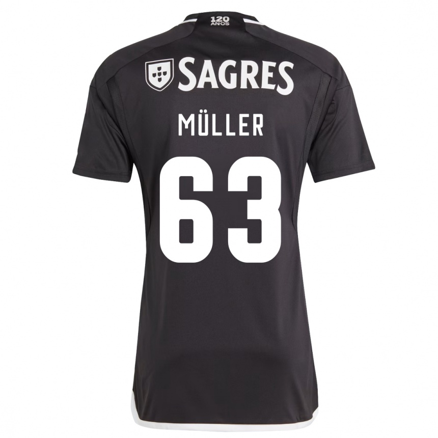 Kids Football José Müller #63 Black Away Jersey 2023/24 T-Shirt