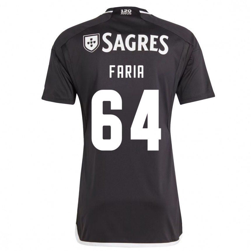 Kids Football Hugo Faria #64 Black Away Jersey 2023/24 T-Shirt