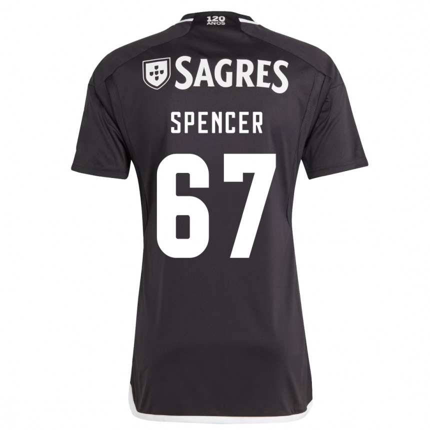 Kids Football Diogo Spencer #67 Black Away Jersey 2023/24 T-Shirt