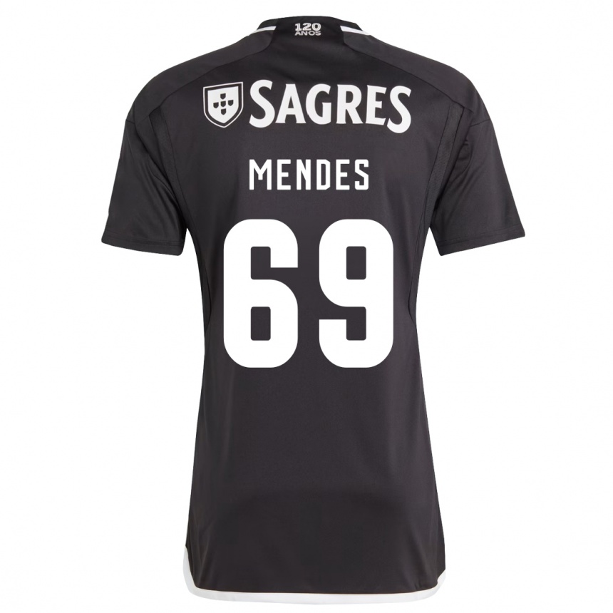 Kids Football Vladimir Mendes #69 Black Away Jersey 2023/24 T-Shirt