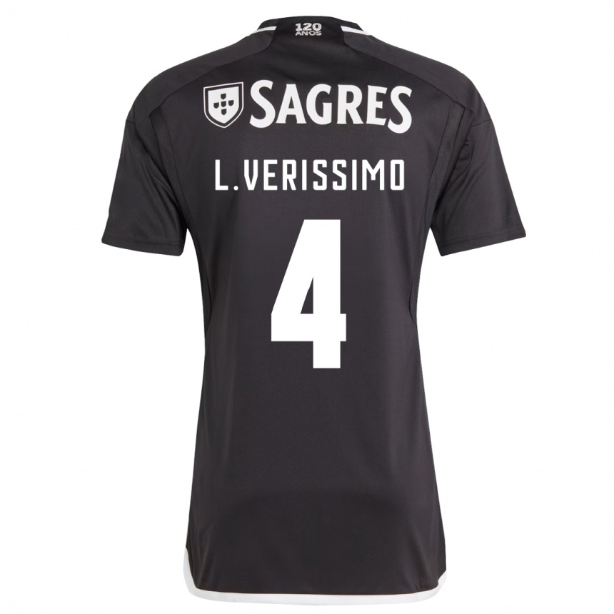 Kids Football Lucas Verissimo #4 Black Away Jersey 2023/24 T-Shirt