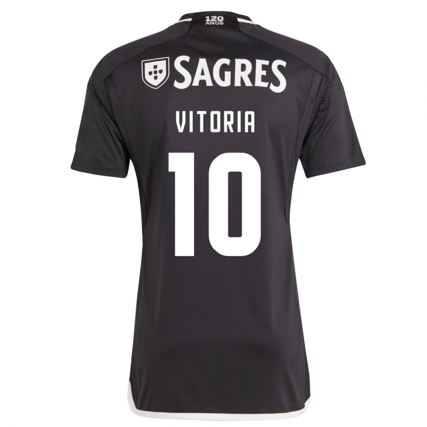 Kids Football Ana Vitoria #10 Black Away Jersey 2023/24 T-Shirt