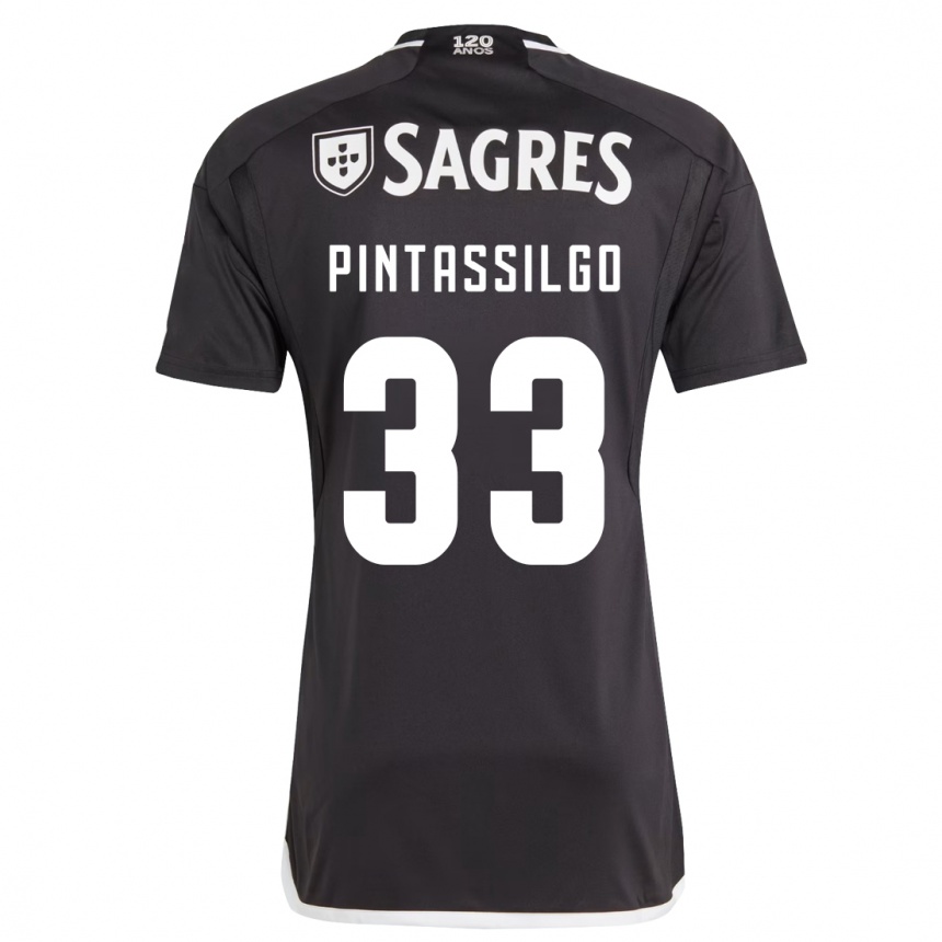 Kids Football Lara Pintassilgo #33 Black Away Jersey 2023/24 T-Shirt