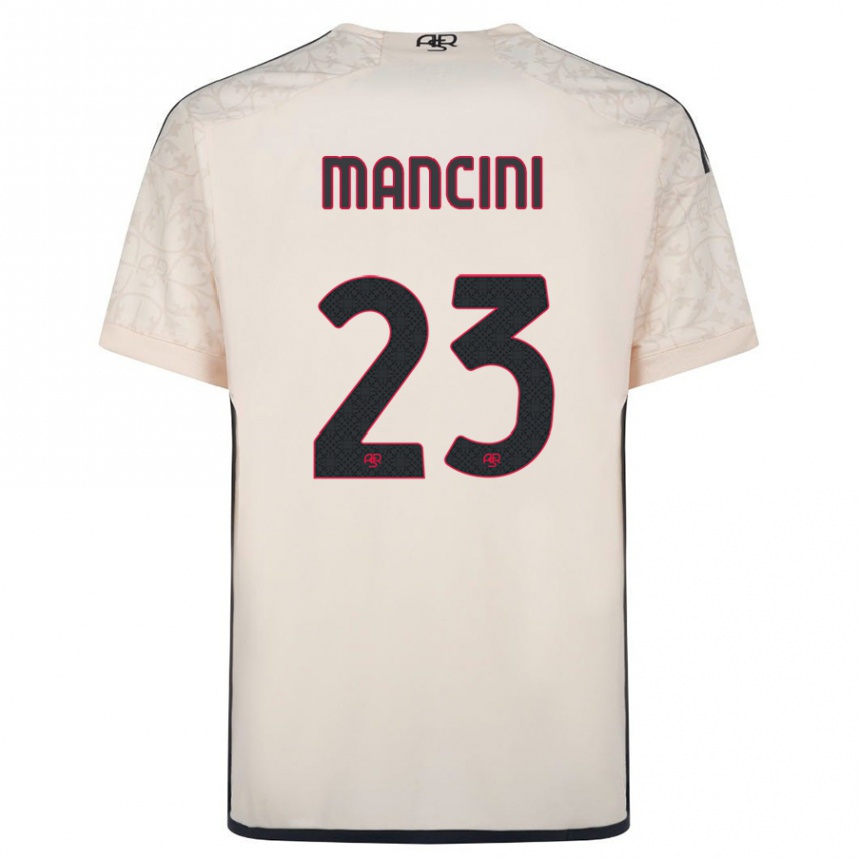 Kids Football Gianluca Mancini #23 Off-White Away Jersey 2023/24 T-Shirt