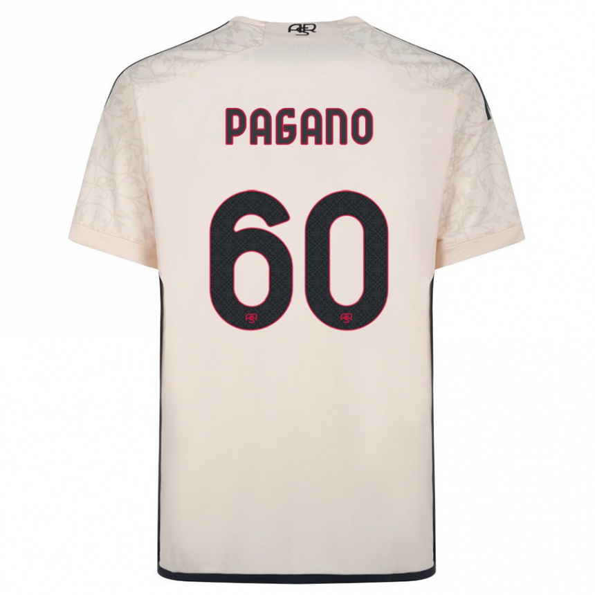 Kids Football Riccardo Pagano #60 Off-White Away Jersey 2023/24 T-Shirt