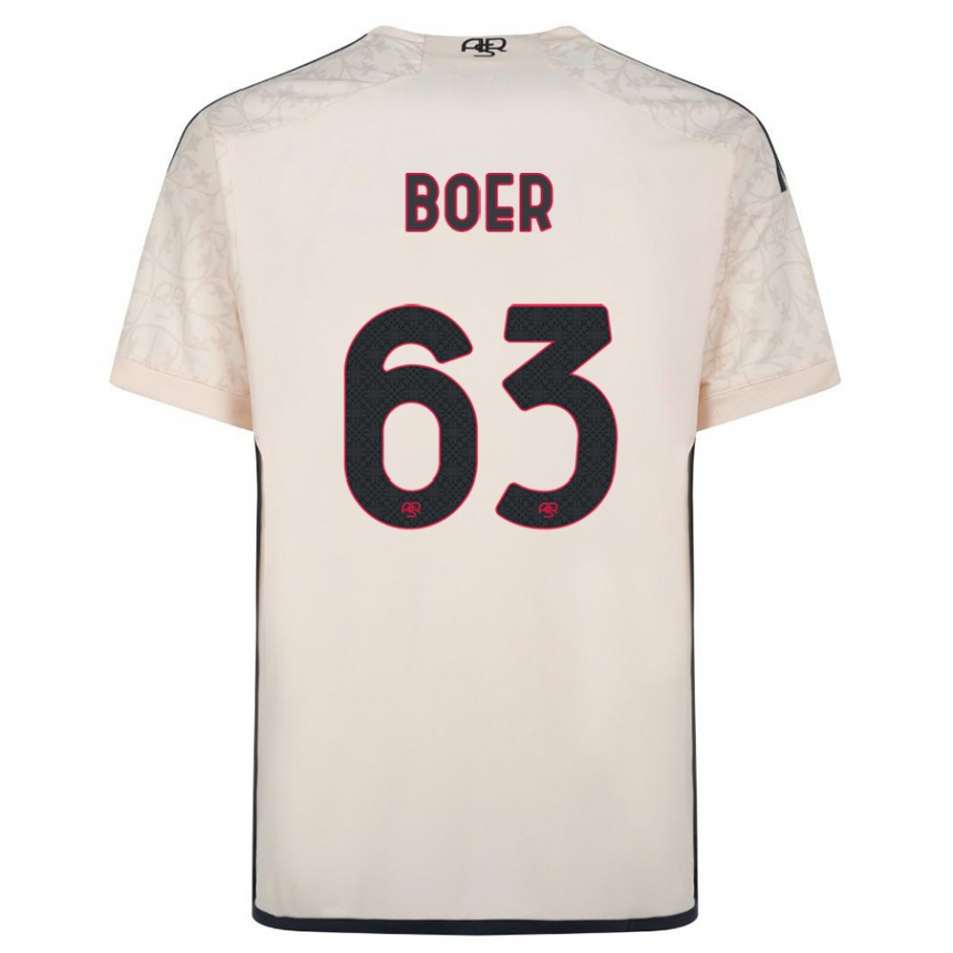 Kids Football Pietro Boer #63 Off-White Away Jersey 2023/24 T-Shirt