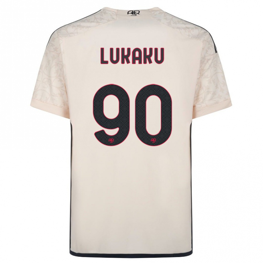 Kids Football Romelu Lukaku #90 Off-White Away Jersey 2023/24 T-Shirt