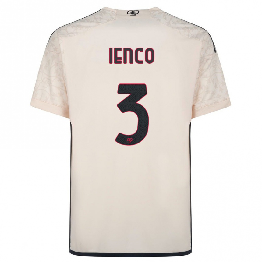 Kids Football Simone Ienco #3 Off-White Away Jersey 2023/24 T-Shirt