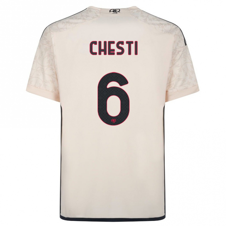 Kids Football Francesco Chesti #6 Off-White Away Jersey 2023/24 T-Shirt