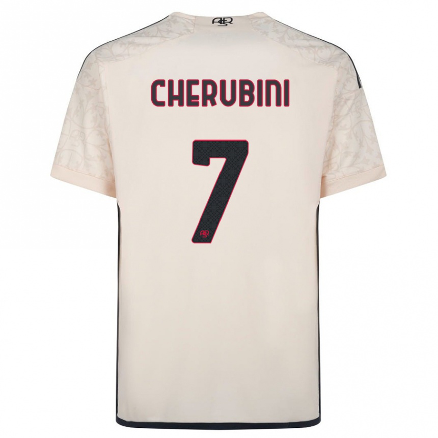 Kids Football Luigi Cherubini #7 Off-White Away Jersey 2023/24 T-Shirt