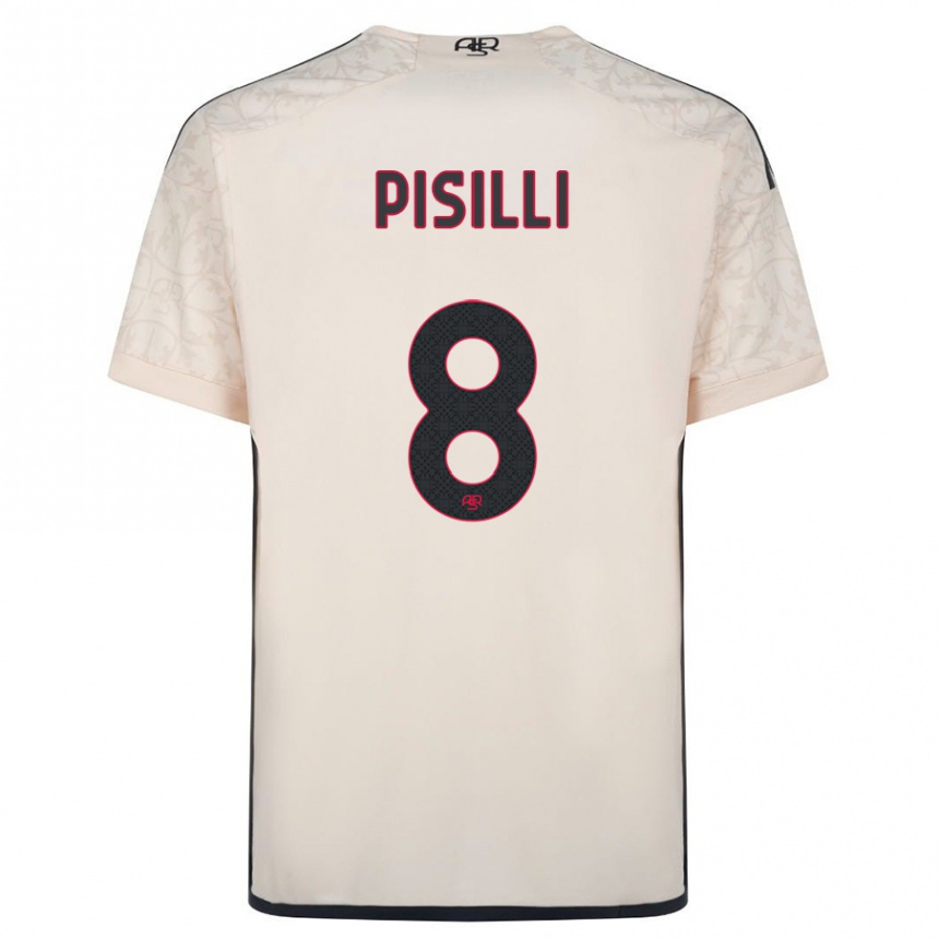 Kids Football Niccolò Pisilli #8 Off-White Away Jersey 2023/24 T-Shirt