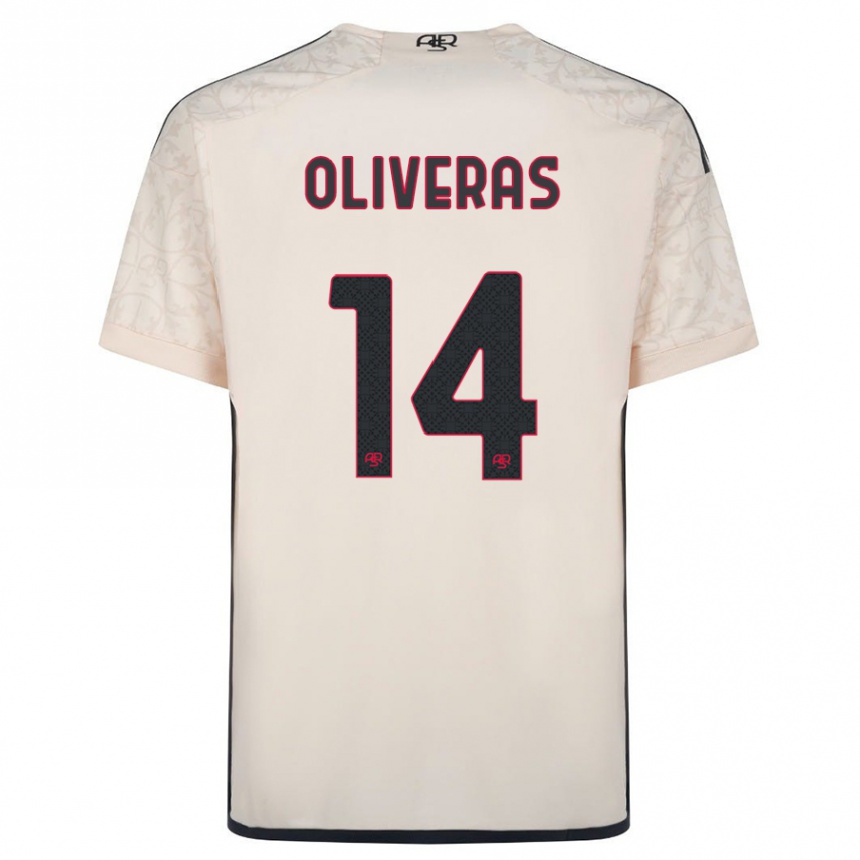 Kids Football Jan Oliveras #14 Off-White Away Jersey 2023/24 T-Shirt