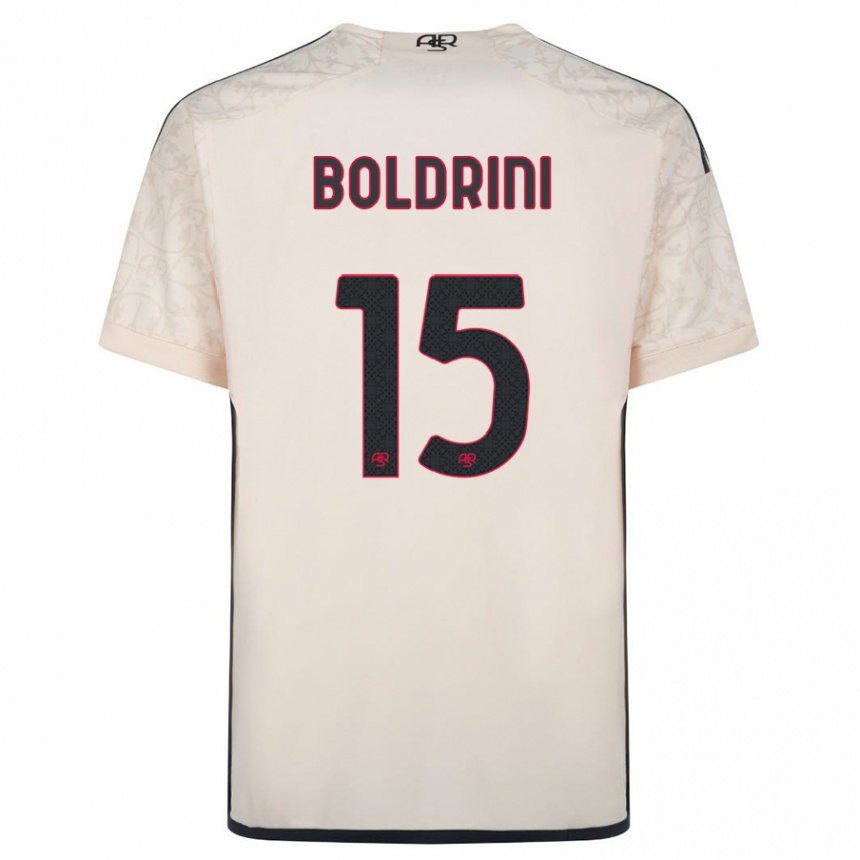 Kids Football Mattia Boldrini #15 Off-White Away Jersey 2023/24 T-Shirt