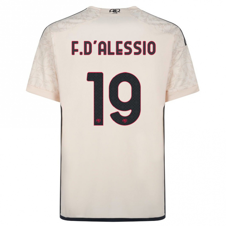 Kids Football Francesco D'alessio #19 Off-White Away Jersey 2023/24 T-Shirt