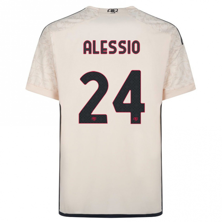 Kids Football Filippo Alessio #24 Off-White Away Jersey 2023/24 T-Shirt