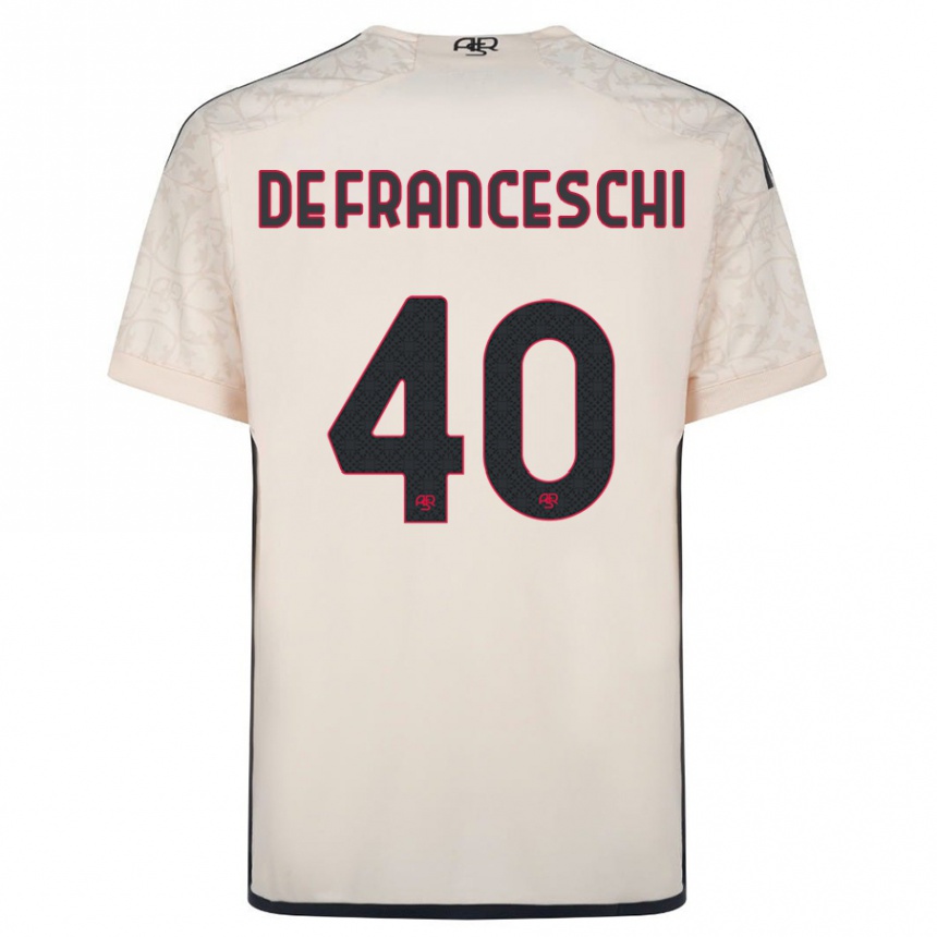 Kids Football Leonardo De Franceschi #40 Off-White Away Jersey 2023/24 T-Shirt