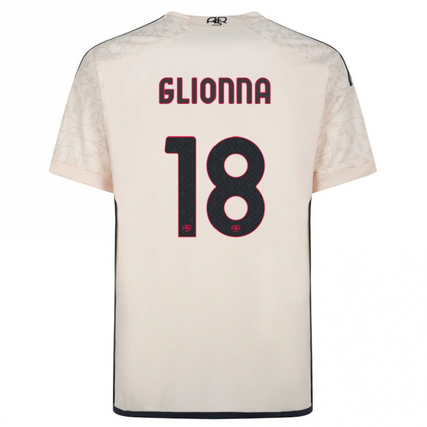 Kids Football Benedetta Glionna #18 Off-White Away Jersey 2023/24 T-Shirt