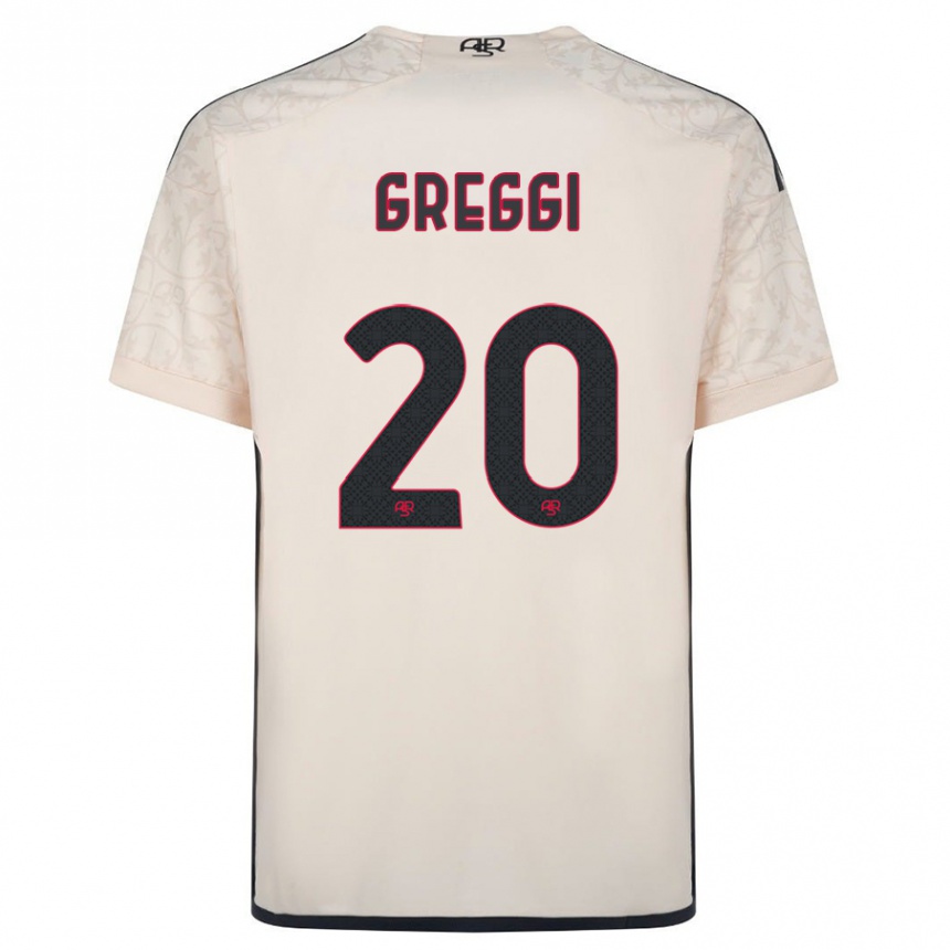 Kids Football Giada Greggi #20 Off-White Away Jersey 2023/24 T-Shirt