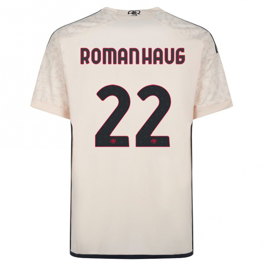 Kids Football Sophie Roman Haug #22 Off-White Away Jersey 2023/24 T-Shirt