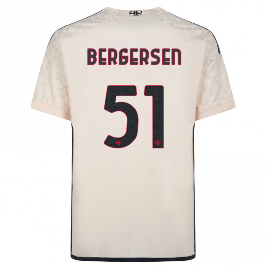 Kids Football Mina Bergersen #51 Off-White Away Jersey 2023/24 T-Shirt