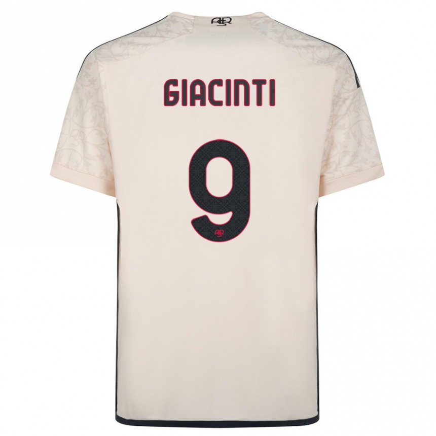 Kids Football Valentina Giacinti #9 Off-White Away Jersey 2023/24 T-Shirt