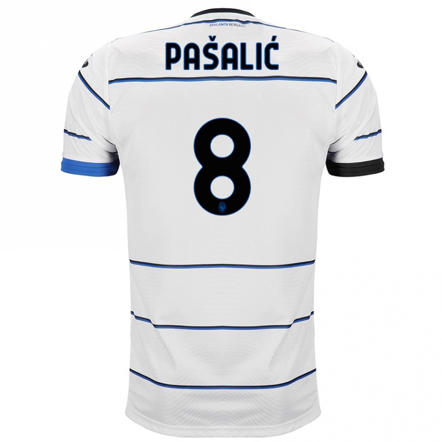 Kids Football Mario Pasalic #8 White Away Jersey 2023/24 T-Shirt