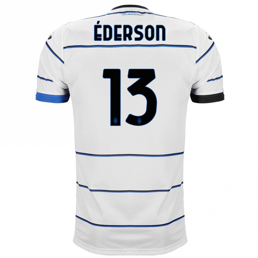 Kids Football Éderson #13 White Away Jersey 2023/24 T-Shirt