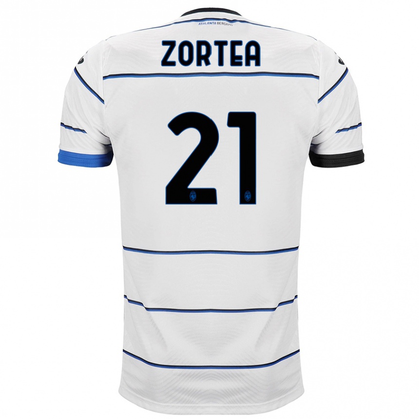 Kids Football Nadir Zortea #21 White Away Jersey 2023/24 T-Shirt