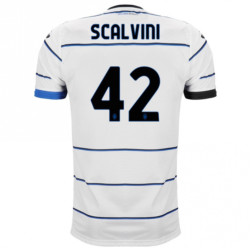 Kids Football Giorgio Scalvini #42 White Away Jersey 2023/24 T-Shirt