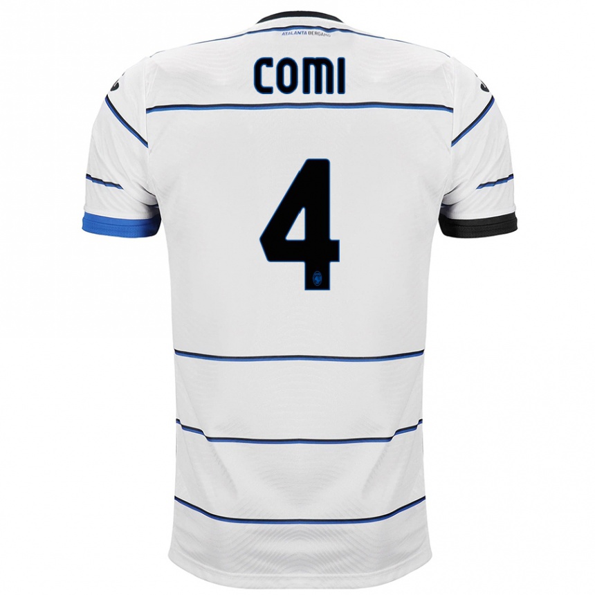 Kids Football Pietro Comi #4 White Away Jersey 2023/24 T-Shirt