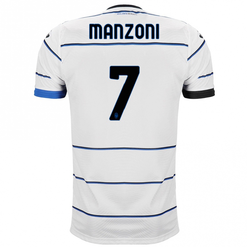 Kids Football Alberto Manzoni #7 White Away Jersey 2023/24 T-Shirt