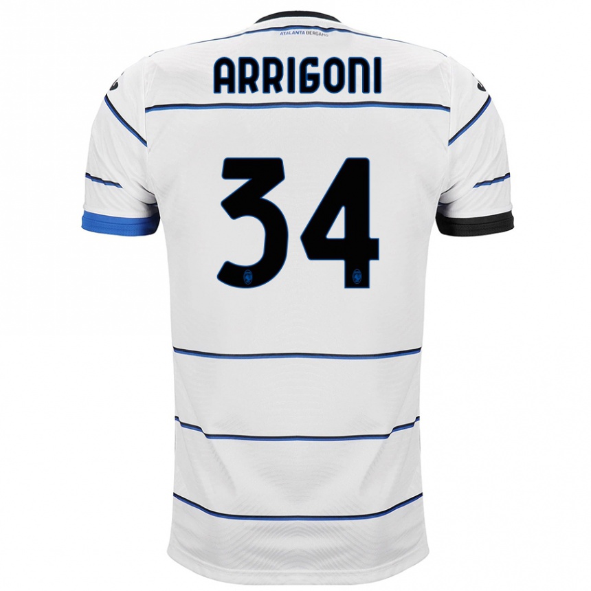 Kids Football Mattia Arrigoni #34 White Away Jersey 2023/24 T-Shirt