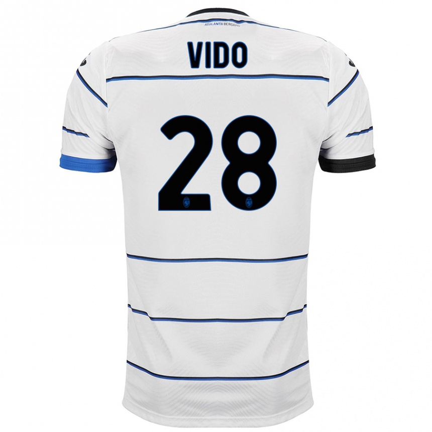 Kids Football Luca Vido #28 White Away Jersey 2023/24 T-Shirt