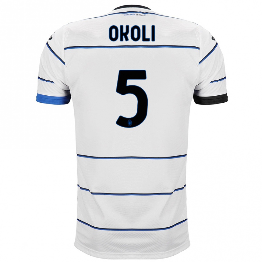 Kids Football Caleb Okoli #5 White Away Jersey 2023/24 T-Shirt