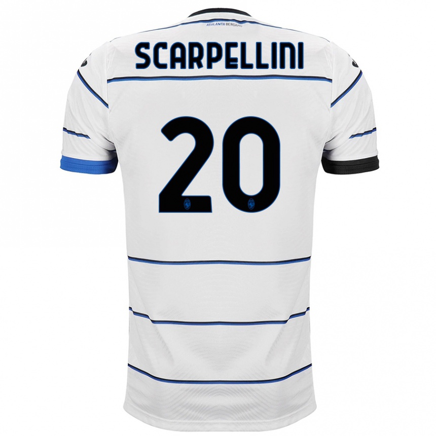 Kids Football Andrea Scarpellini #20 White Away Jersey 2023/24 T-Shirt