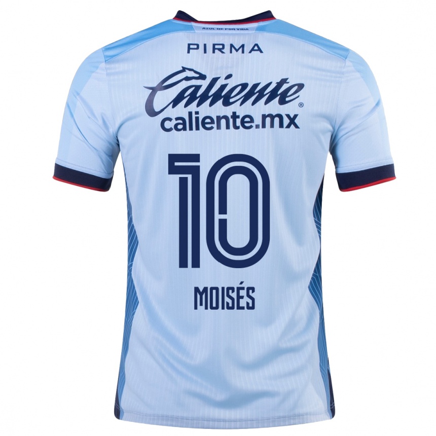 Kids Football Moisés Vieira #10 Sky Blue Away Jersey 2023/24 T-Shirt