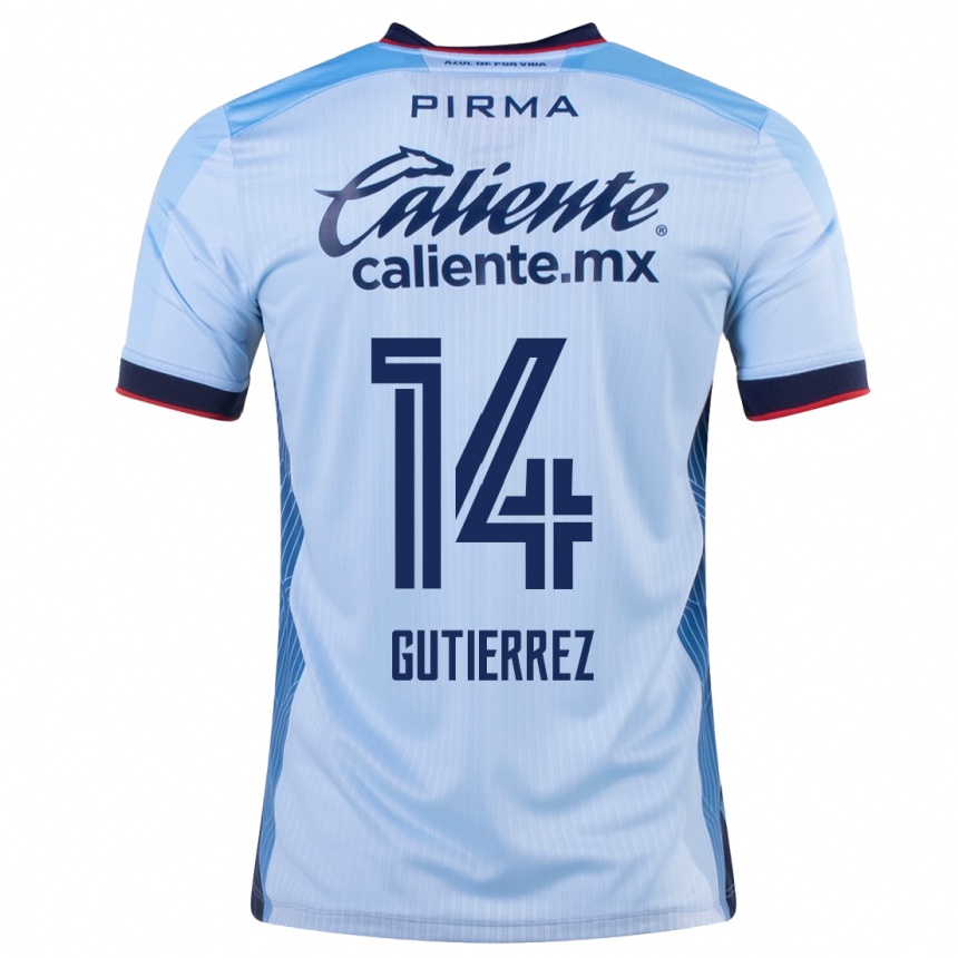 Kids Football Alexis Gutiérrez #14 Sky Blue Away Jersey 2023/24 T-Shirt