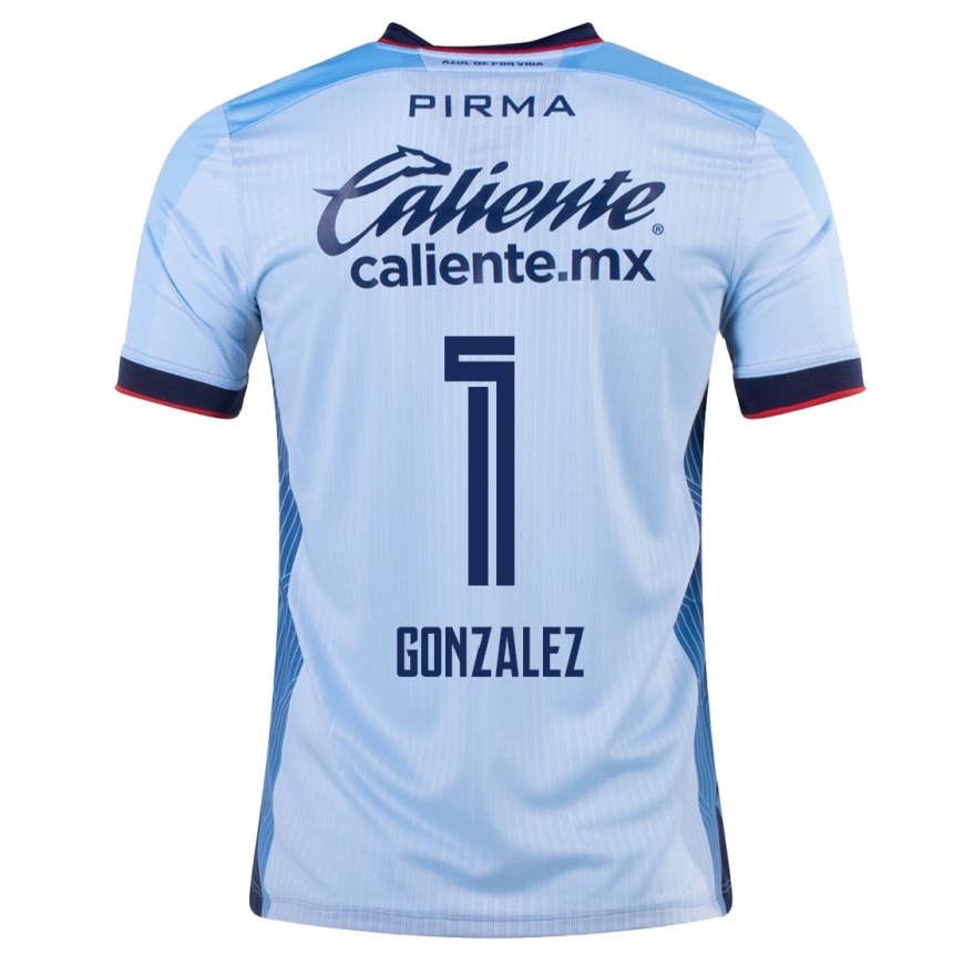 Kids Football Itzayana Gonzalez #1 Sky Blue Away Jersey 2023/24 T-Shirt