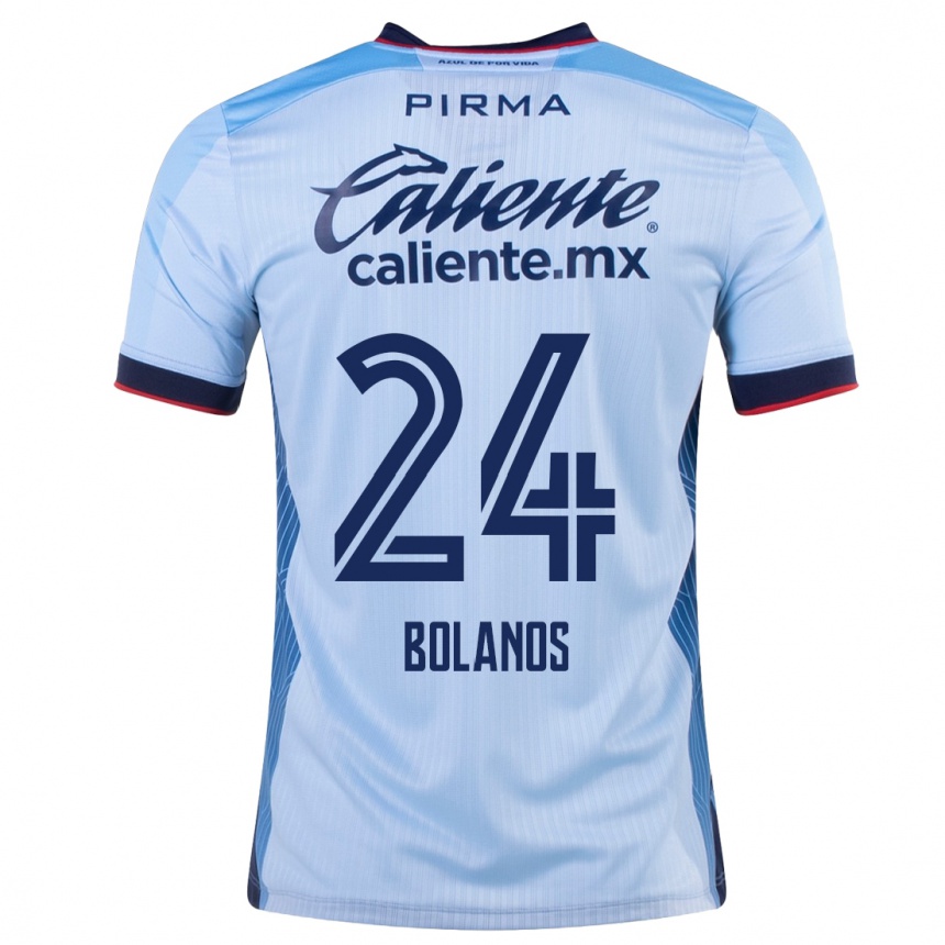 Kids Football Jatziry Bolanos #24 Sky Blue Away Jersey 2023/24 T-Shirt