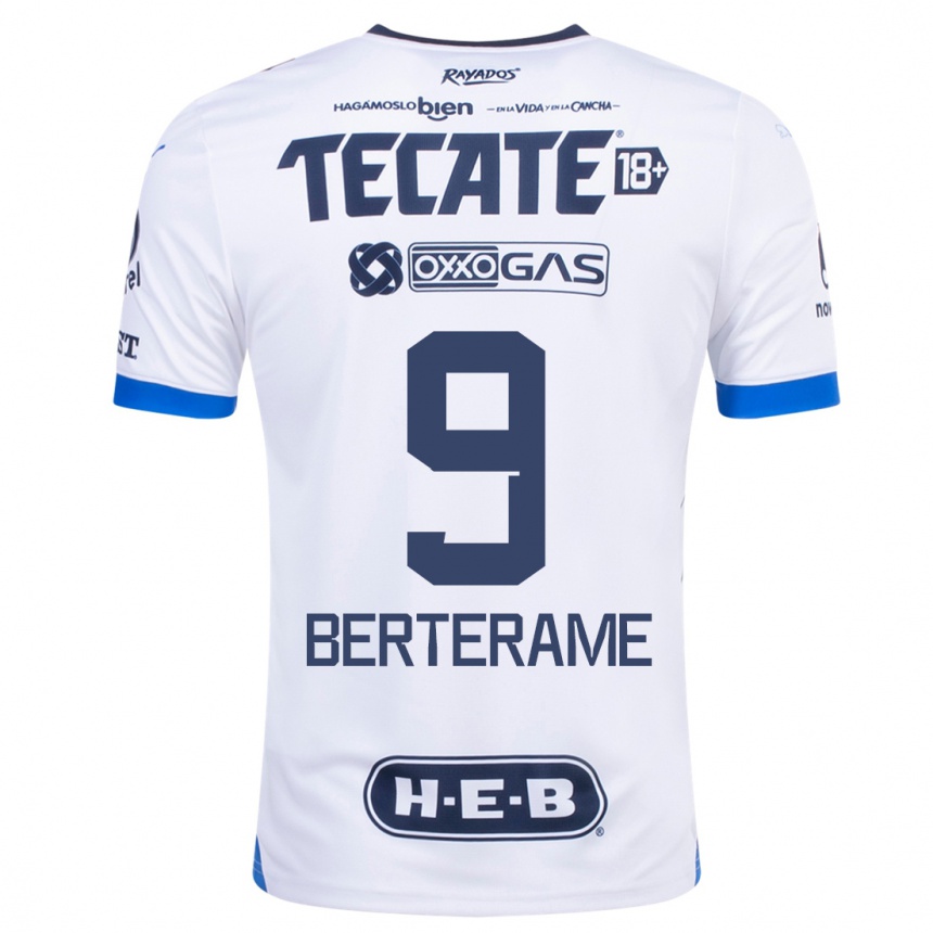 Kids Football Germán Berterame #9 White Away Jersey 2023/24 T-Shirt