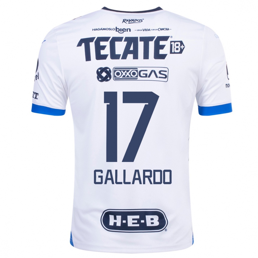 Kids Football Jesús Gallardo #17 White Away Jersey 2023/24 T-Shirt