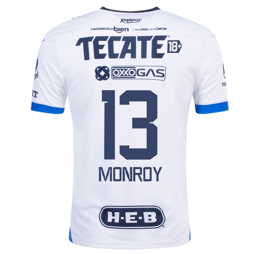 Kids Football Paola Monroy #13 White Away Jersey 2023/24 T-Shirt