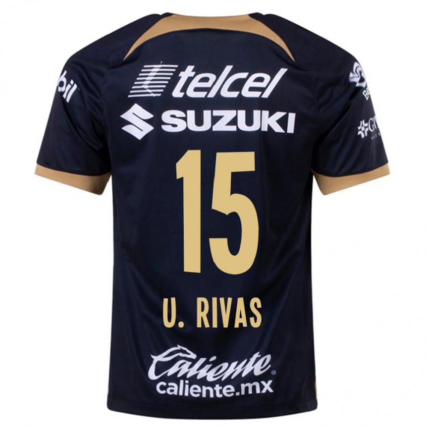 Kids Football Ulises Rivas #15 Dark Blue Away Jersey 2023/24 T-Shirt
