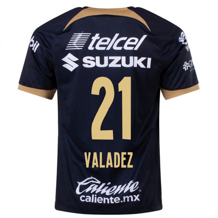 Kids Football Natalia Macias Valadez #21 Dark Blue Away Jersey 2023/24 T-Shirt