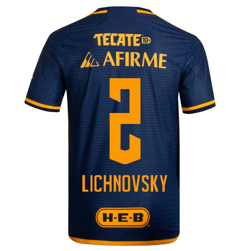 Kids Football Igor Lichnovsky #2 Dark Blue Away Jersey 2023/24 T-Shirt
