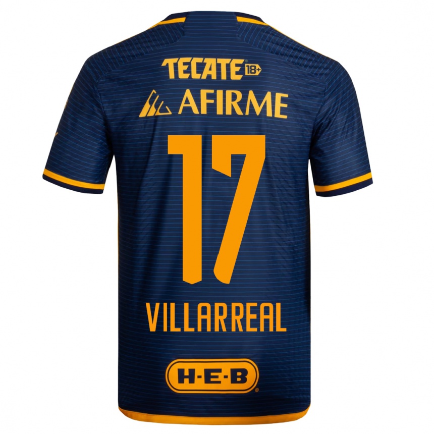 Kids Football Natalia Villarreal #17 Dark Blue Away Jersey 2023/24 T-Shirt