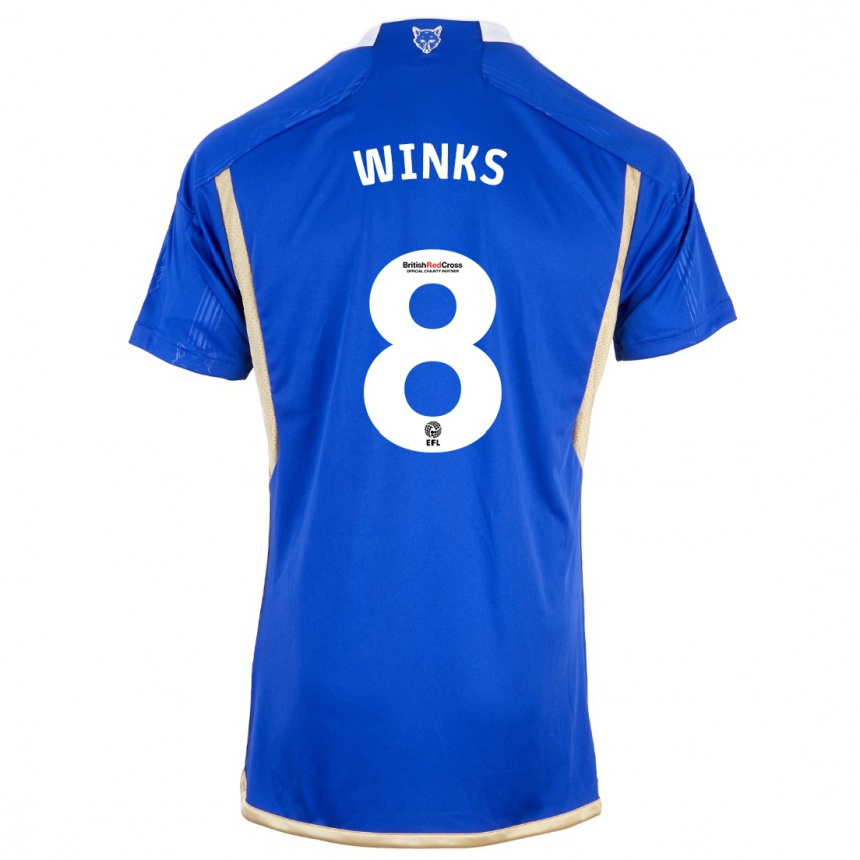 Men  Harry Winks #8 Royal Blue Home Jersey 2023/24 T-Shirt